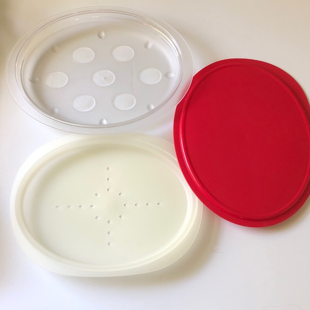 Vintage Tupperware Keep N Heat Oval Serving Platter Set 4618 4619 4620